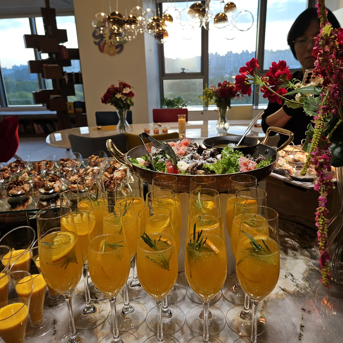 성수동 자택 집들이케이터링 꽃장식 buffet 세팅 서울