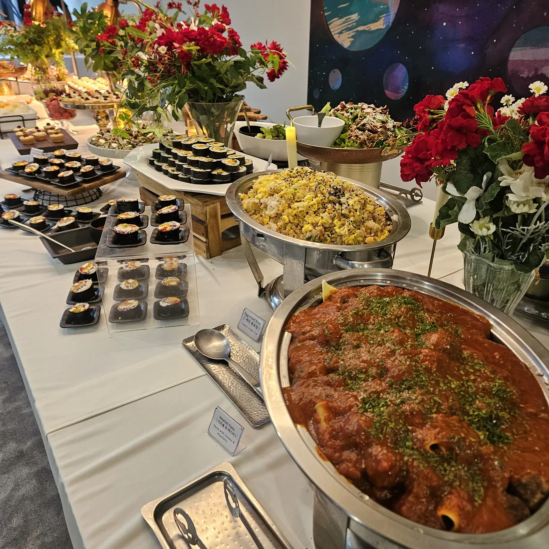 송년회케이터링 초밥롤 월남쌈랩 buffet 서울